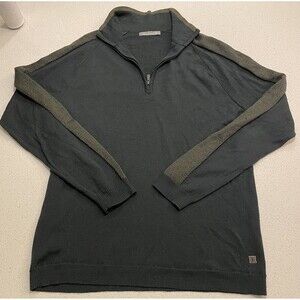 Smartwool Men Large Forest Green Half Zip Merino Wool Sweater Pullover